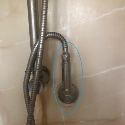 Water Conditioner installed on old hand held shower unit